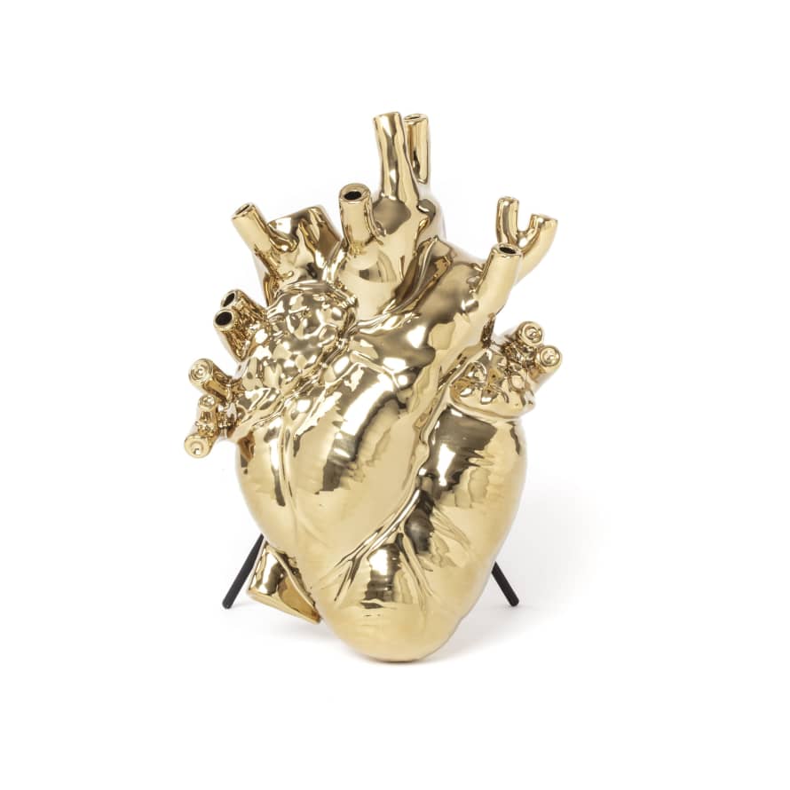 Seletti Vase "Love In Bloom" Resin Gold Large
