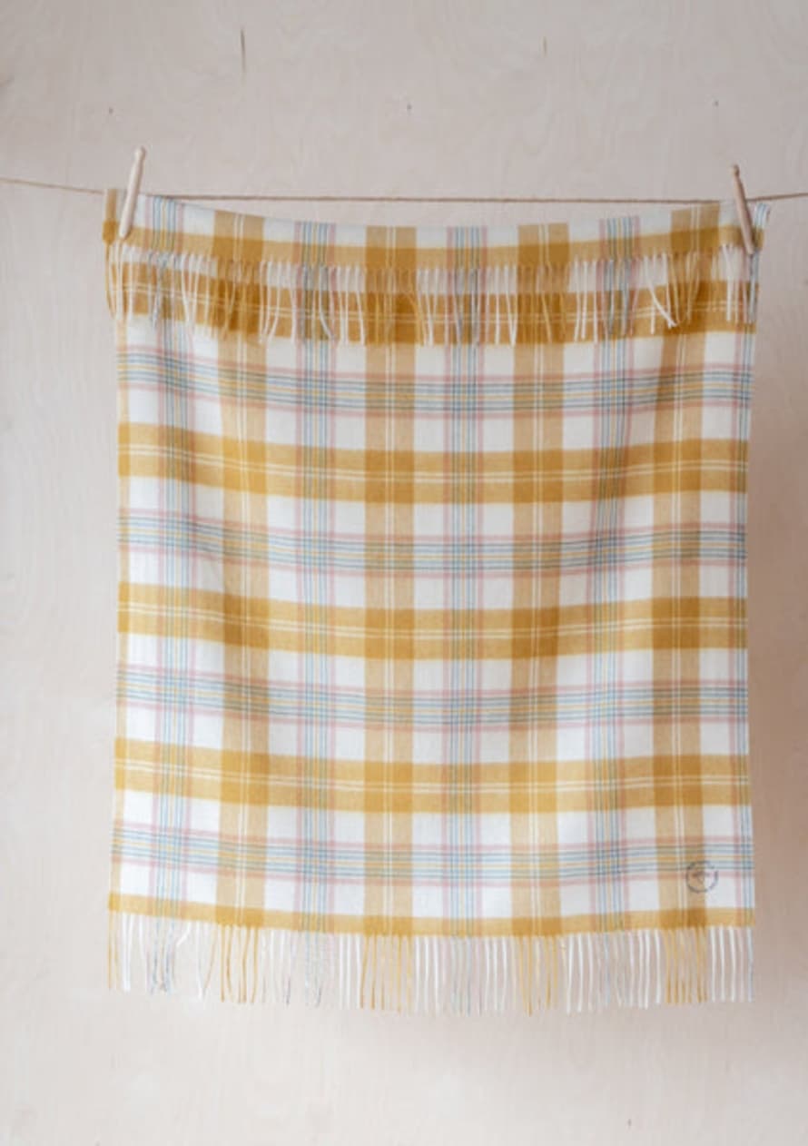 The Tartan Blanket Company Super Soft Lambswool Baby Blanket In Rainbow Check