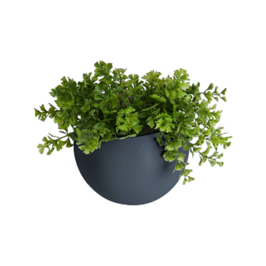 Present Time Dark Blue Globe Wall Plant Pot