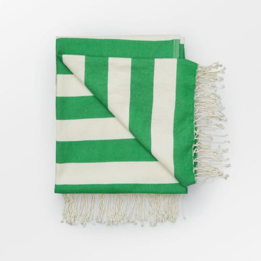 Becksondergaard Liney Stripe Towel - Golf Green