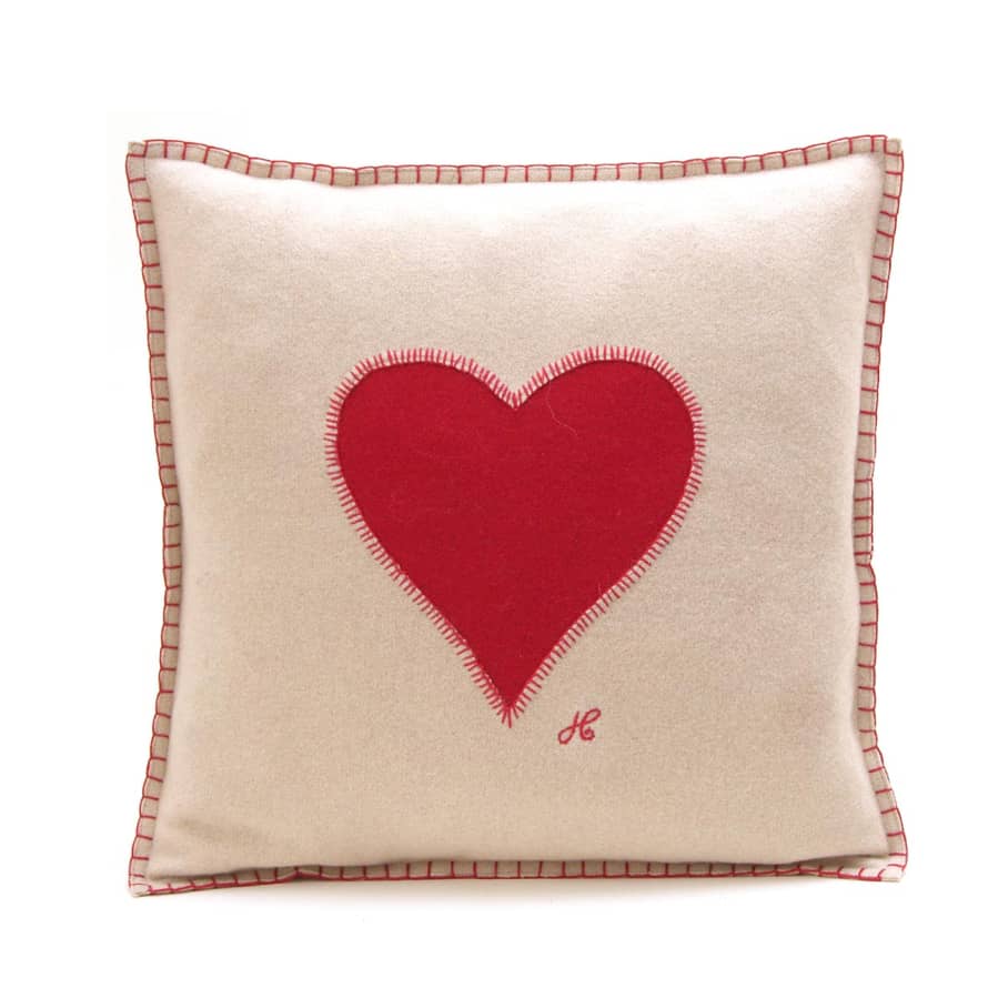 Jan Constantine Love Heart Cushion - Cream