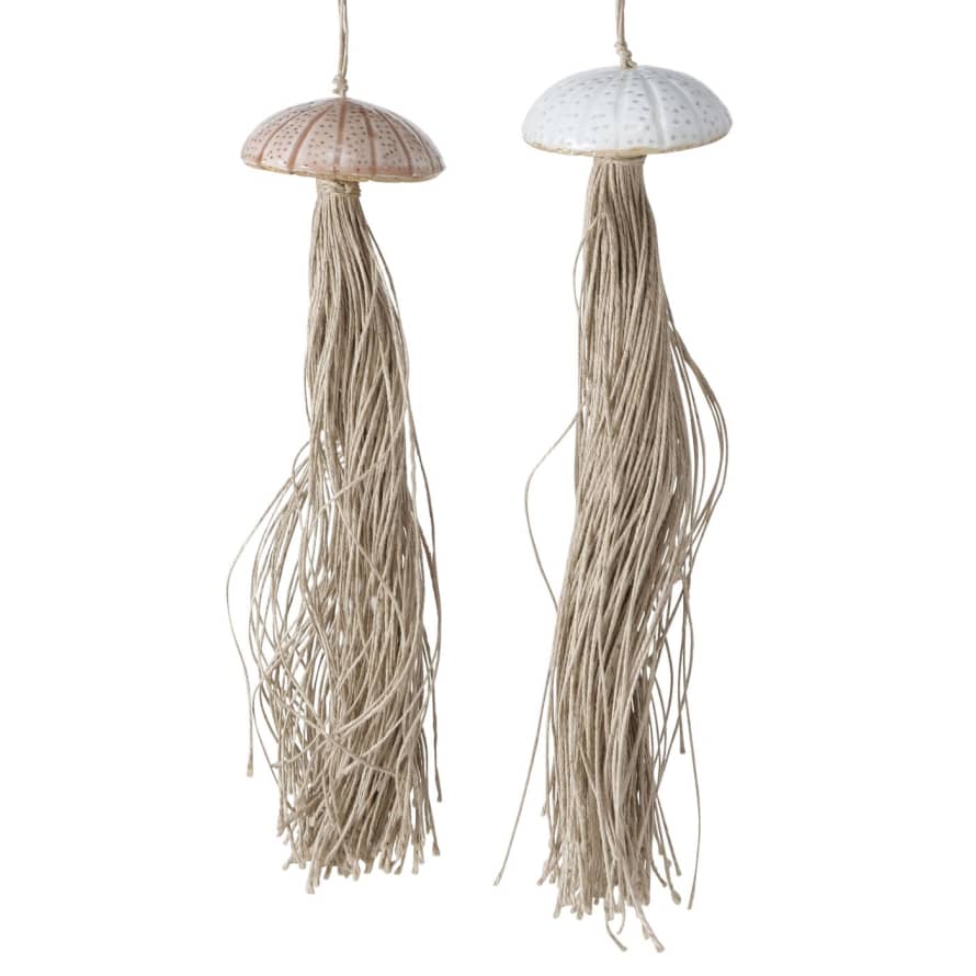&Quirky Hanging Jellyfish Ornament : Brown or White