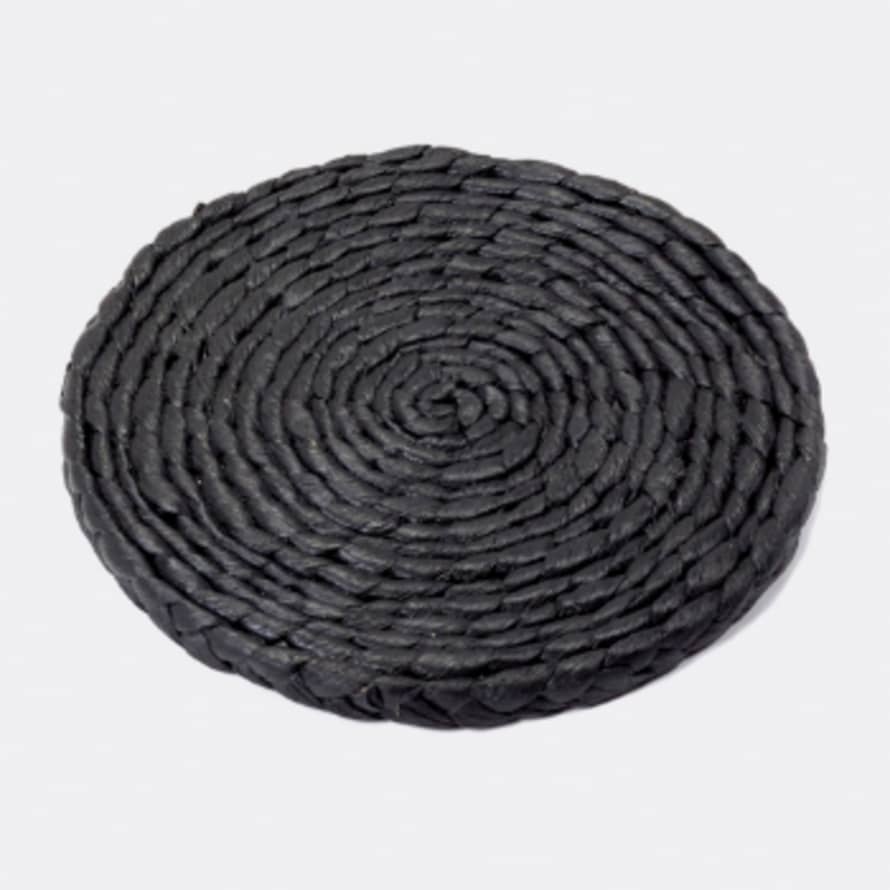 Serax Black Round Braided Medium Placemat Surface 32cm