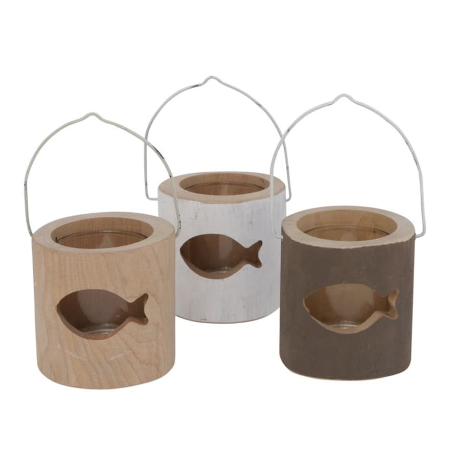 &Quirky Fish Design Candle Lantern : Brown, Natural or White