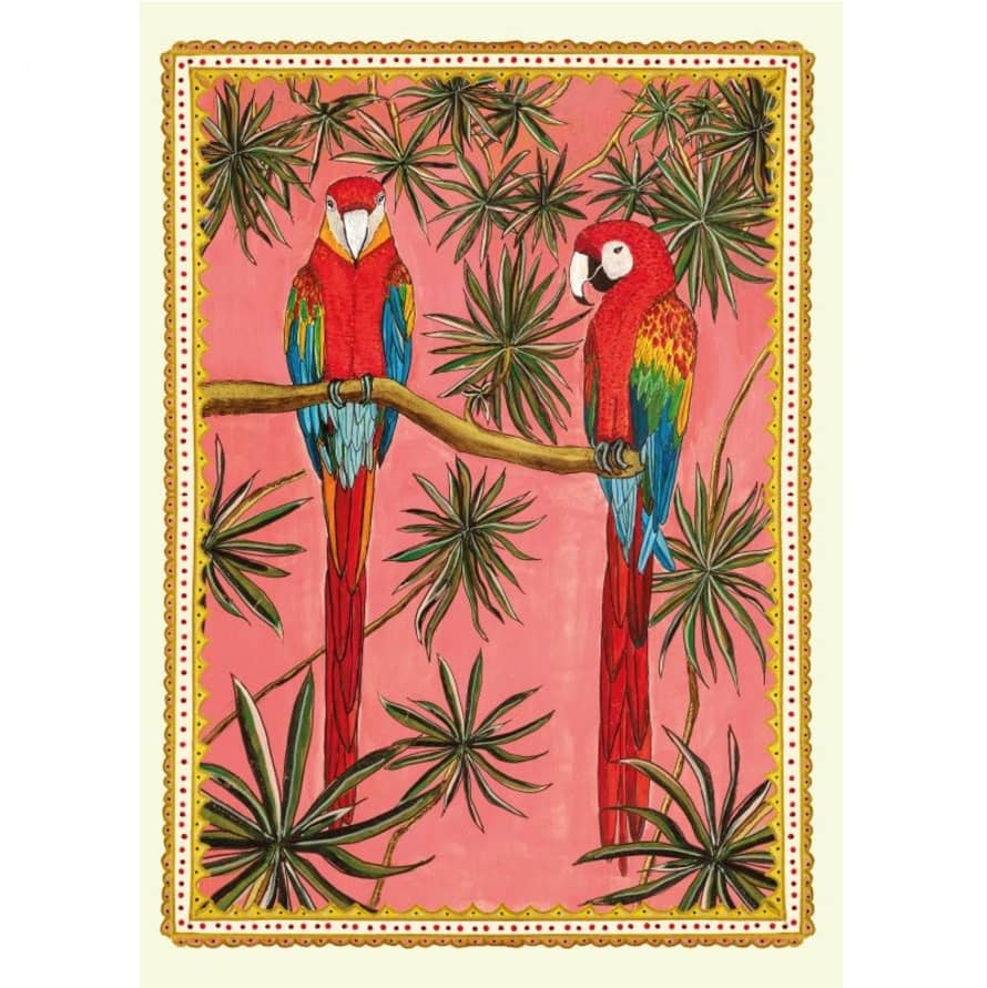 Wildflower Cards Parrots and Plants A3 Print