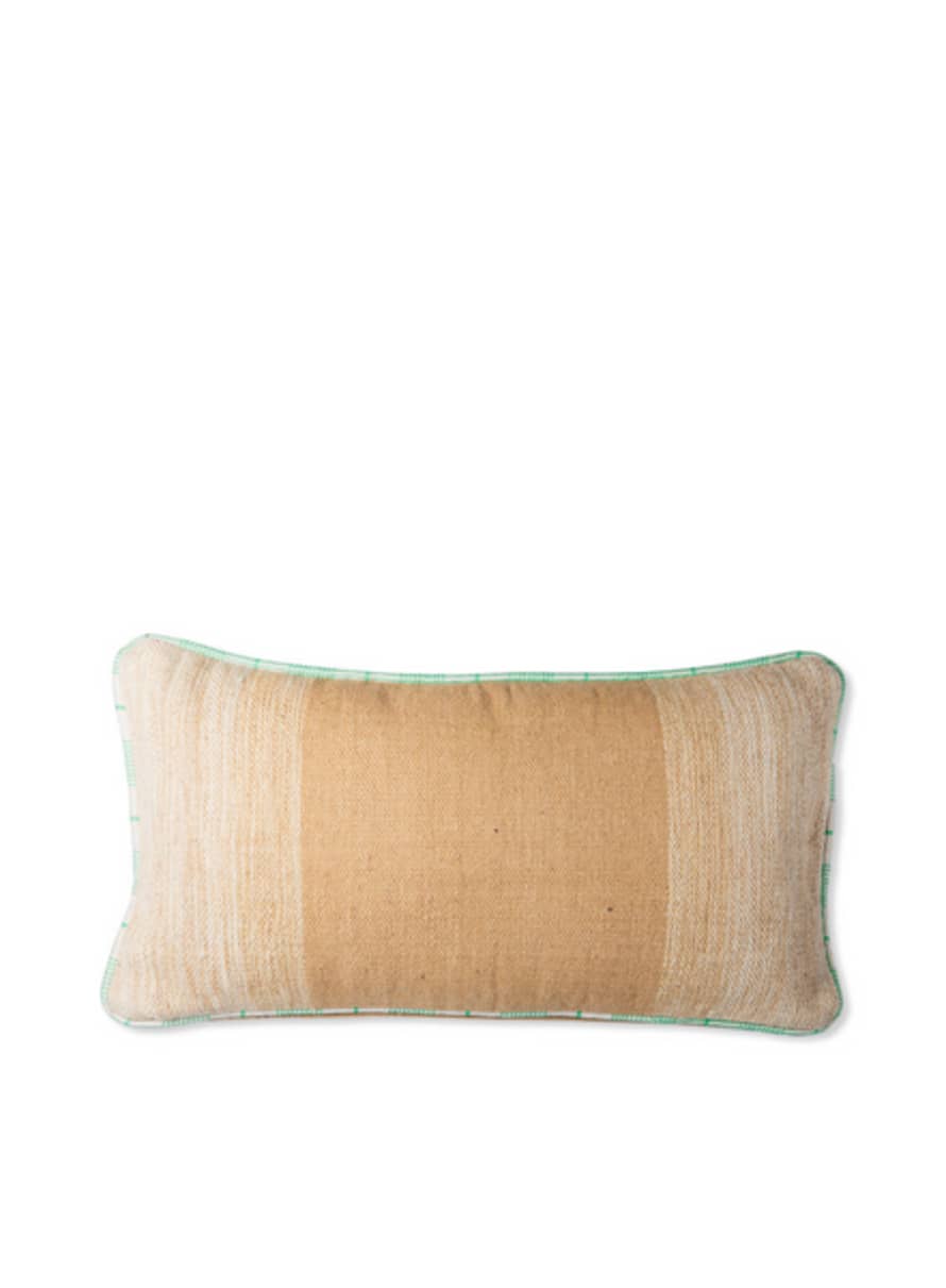 HK Living Hand Woven Wool Cushion Camel (38x74)
