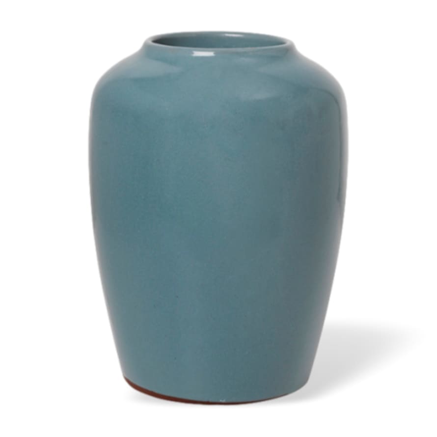 Broste Copenhagen Ceramic Vase Copenhagen Curve Blue