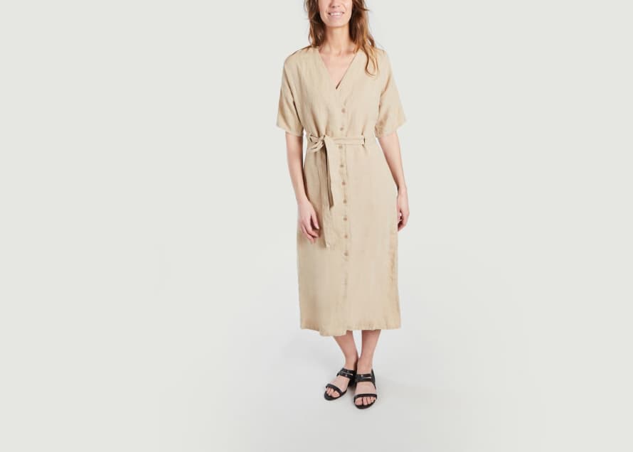 People Tree Belted Dress In Linen India