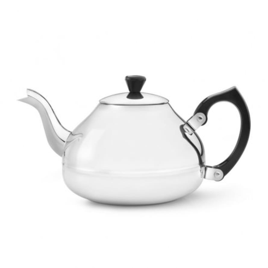 Einzelwand Ceylon Teekanne mit Bredemeijer schwarzen Design 1.2L poliertem Trouva: Stahl-Finish Beschlägen in