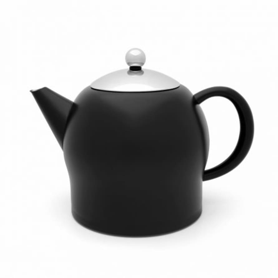 Bredemeijer Holland Bredemeijer Teapot Double Wall Minuet Santhee Design 1.4l In Matt Black With Silver Lid