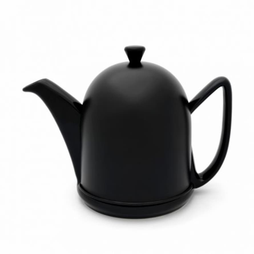 Bredemeijer Holland Bredemeijer Teapot Cosy Design Stoneware Cream White Body 0.9l With Polished Steel Casing