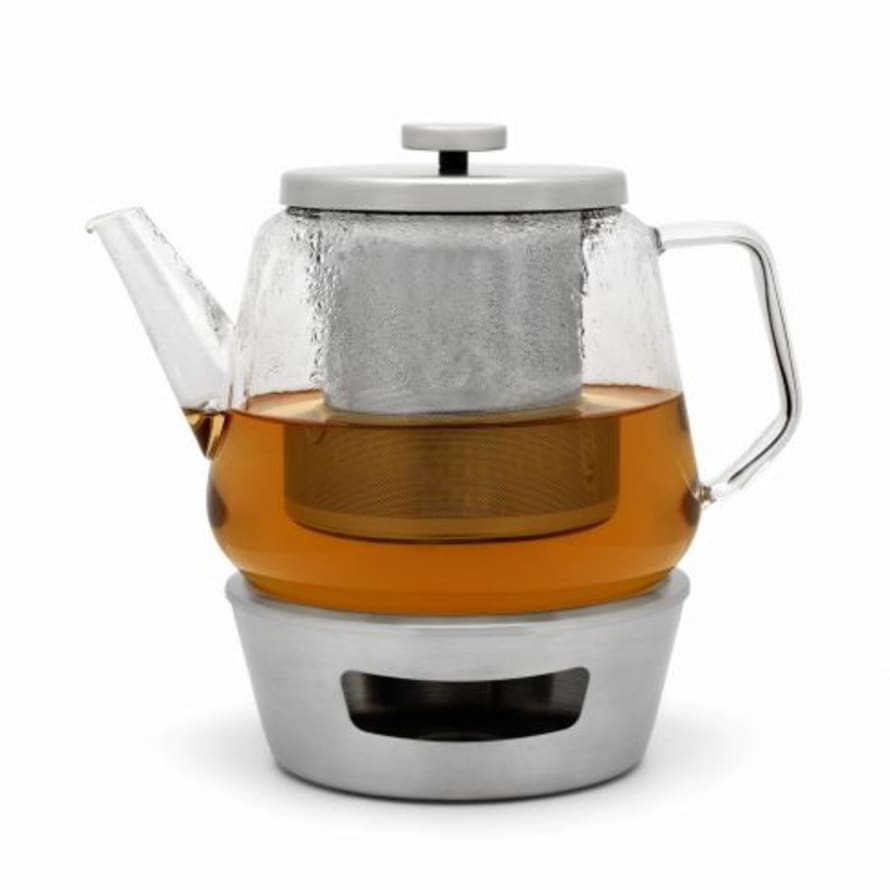 Bredemeijer Holland Bredemeijer Tea Set Bari Design Single Wall Glass Teapot 1.5l With Stainless Steel Warmer
