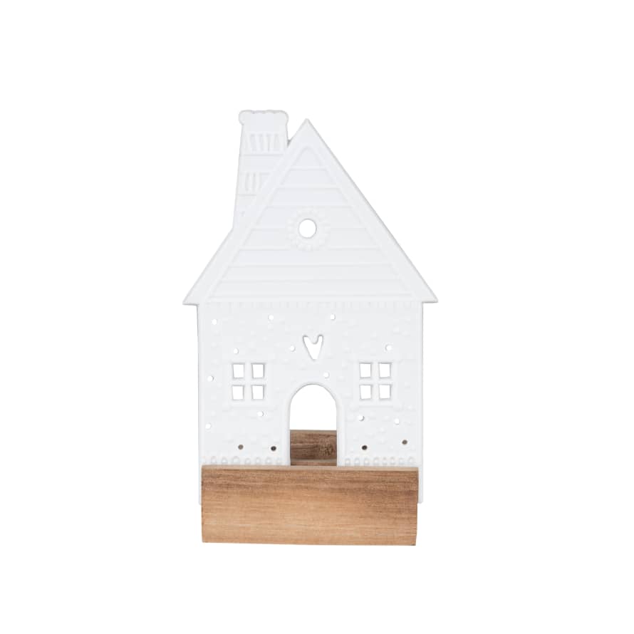 Räder Light Object Mini Porcelain Gingerbread House - Snowball