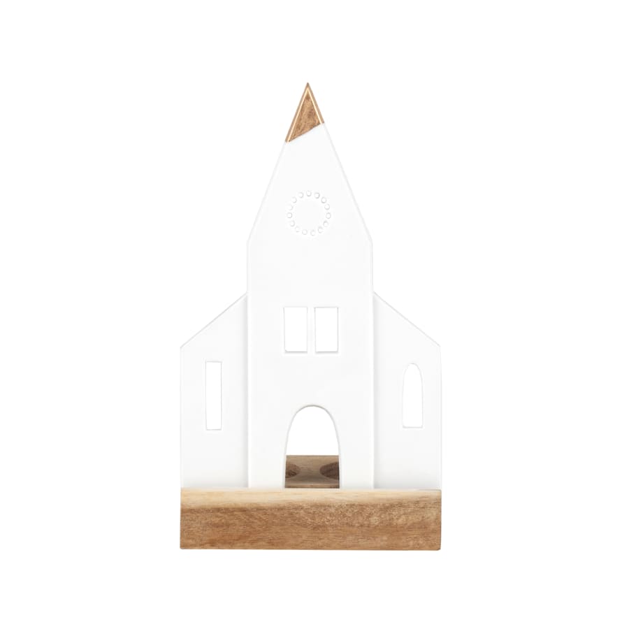 Räder Light Object Church - Acacia Wood & Porcelain 