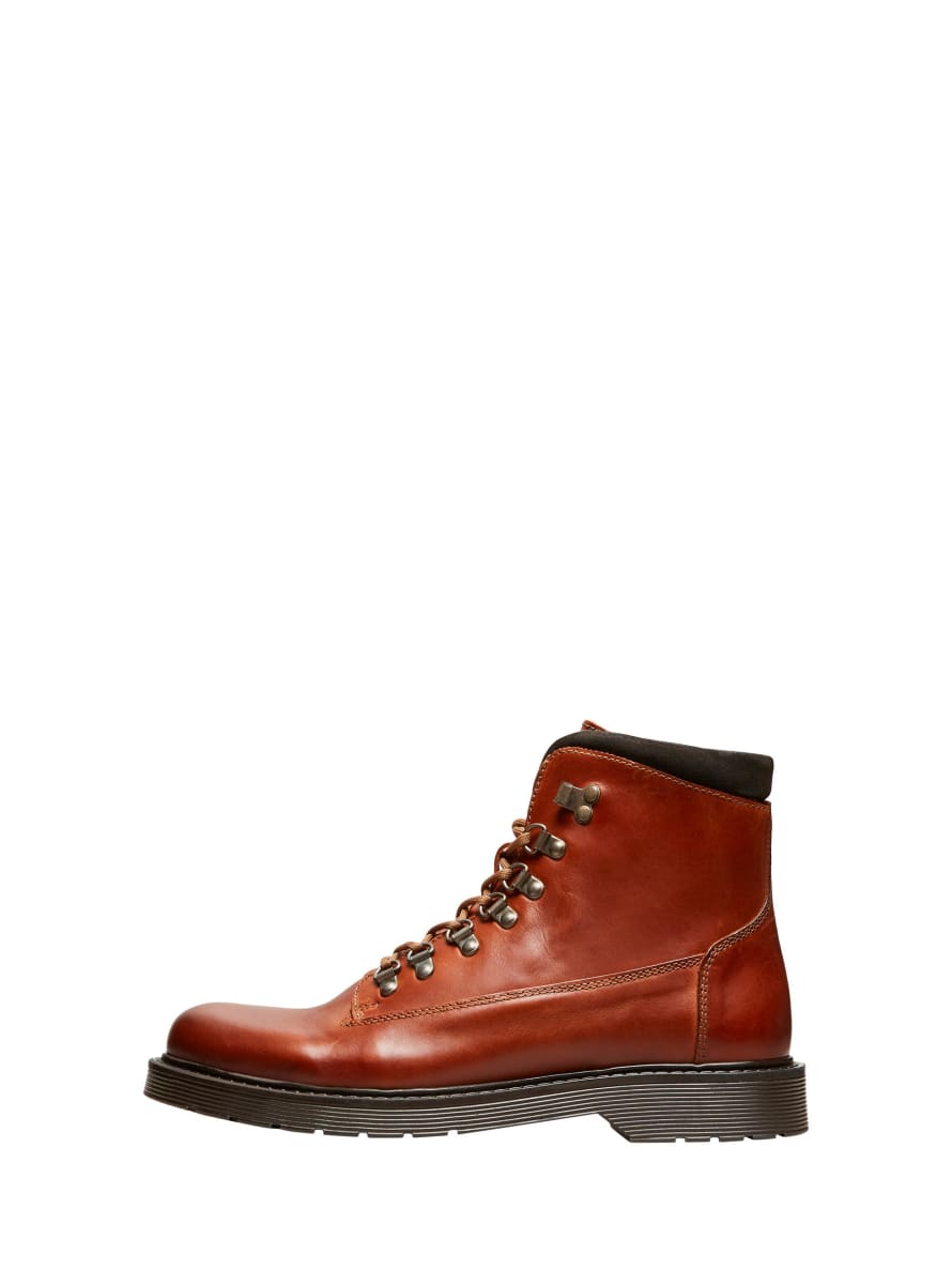 Selected Homme Mads Leather Boot - Cognac 