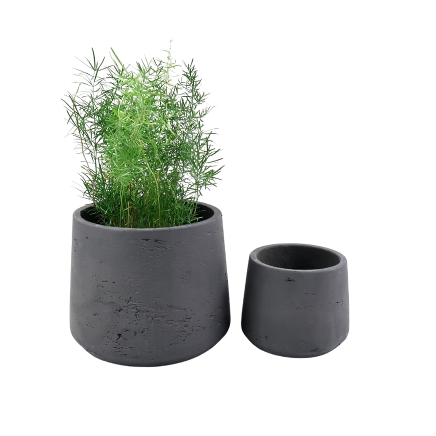 Garden Trading Set of 2 Tapered Stratton Plant Pots - Carbon