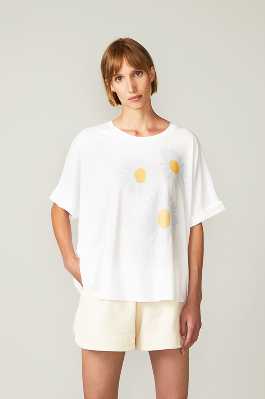 Paala 440700 Daisies T-Shirt Garment Dyed White