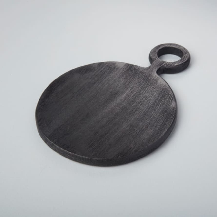 beHOME Small Brushed Black Mango Wood Round Board