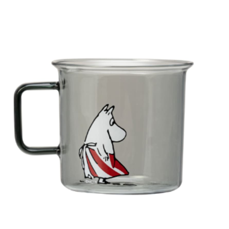 Treacle George Moomin Moominmamma Glass Mug in Charcoal