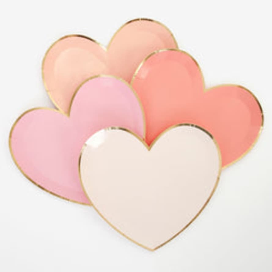 Meri Meri Pink Tone Large Heart Plates