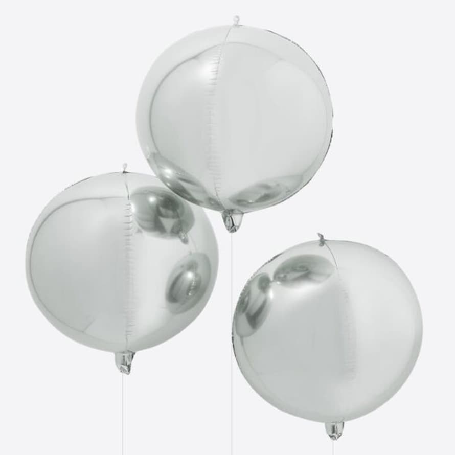 Gingerray Silver Foil Orb Balloons