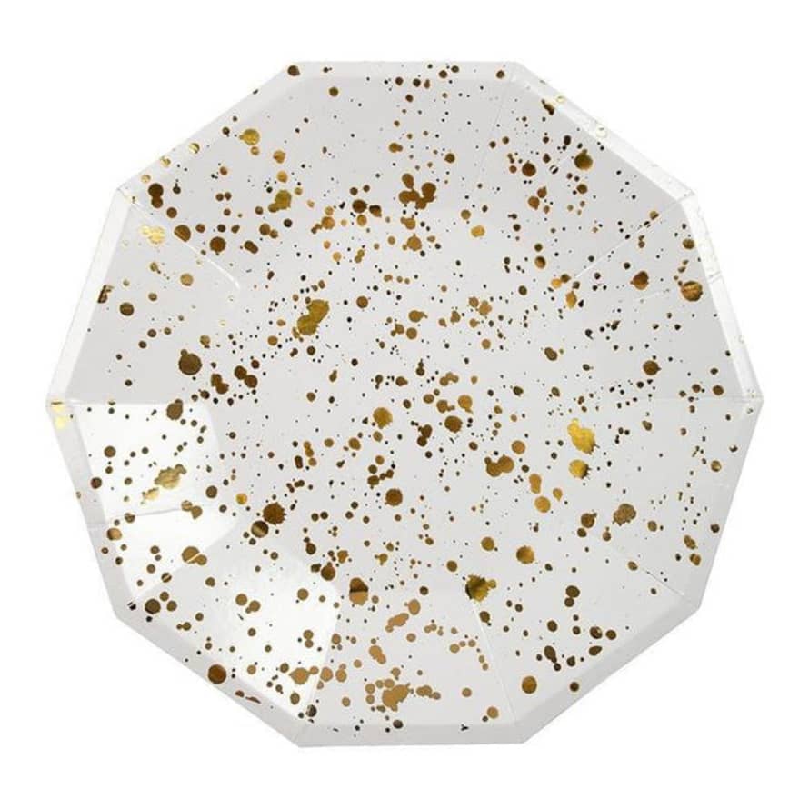 Meri Meri Gold Splatter Plates