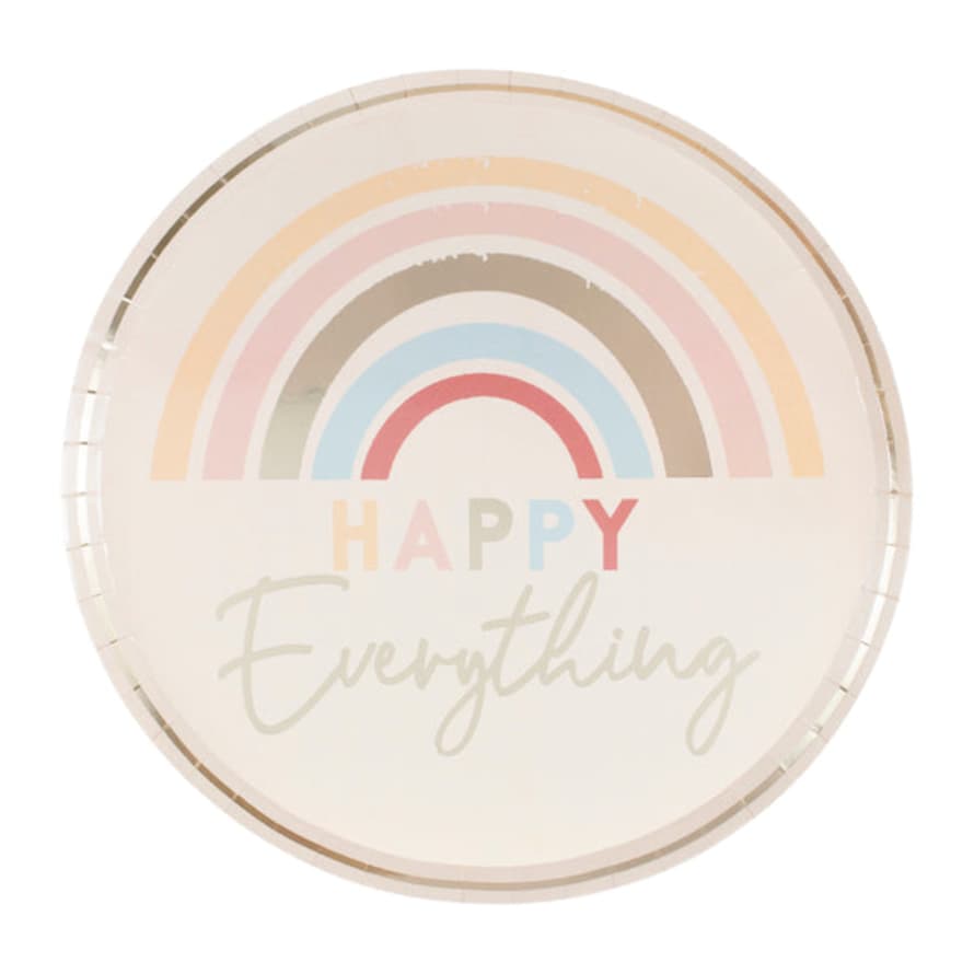 Gingerray Happy Everything Natural Rainbow Plates