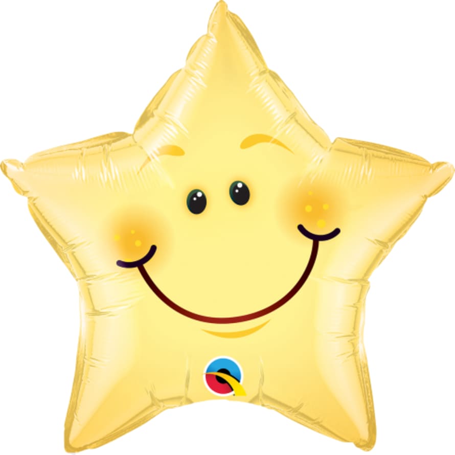 Qualatex Smiley Face Star Yellow Balloon - 50cm