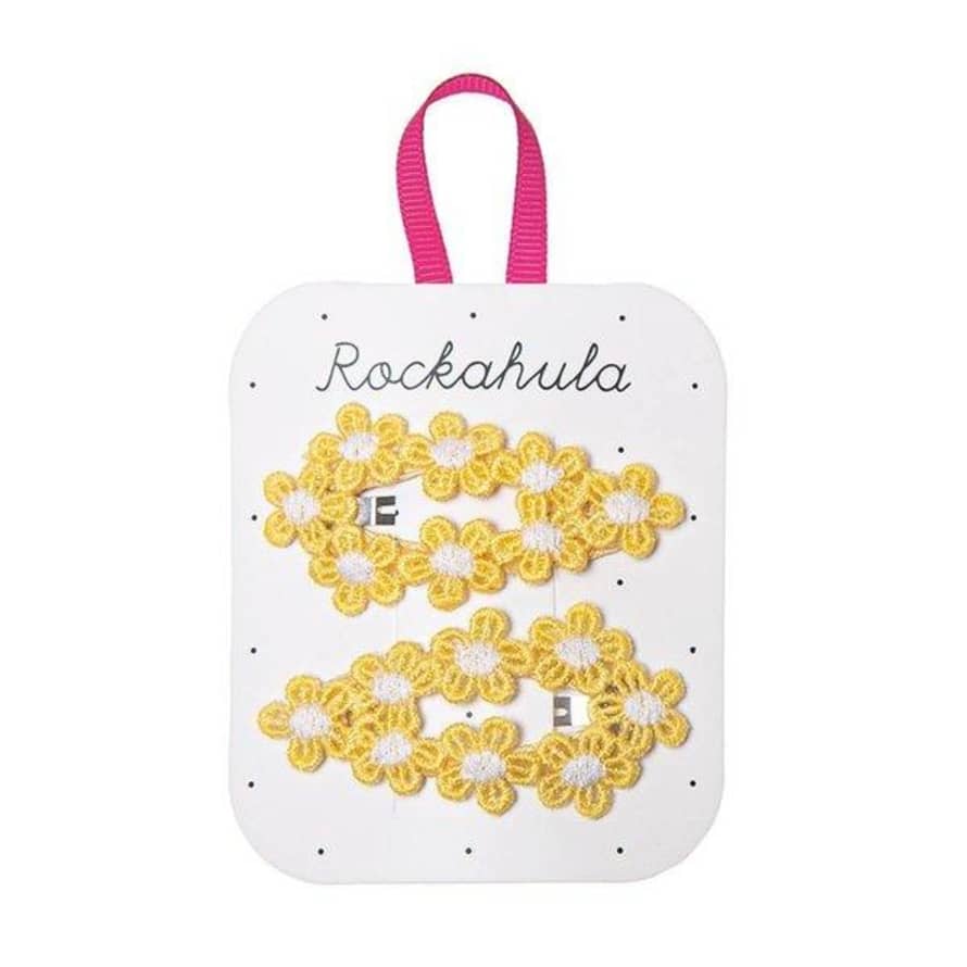 Rockahula Yellow Crochet Flower Hair Clips