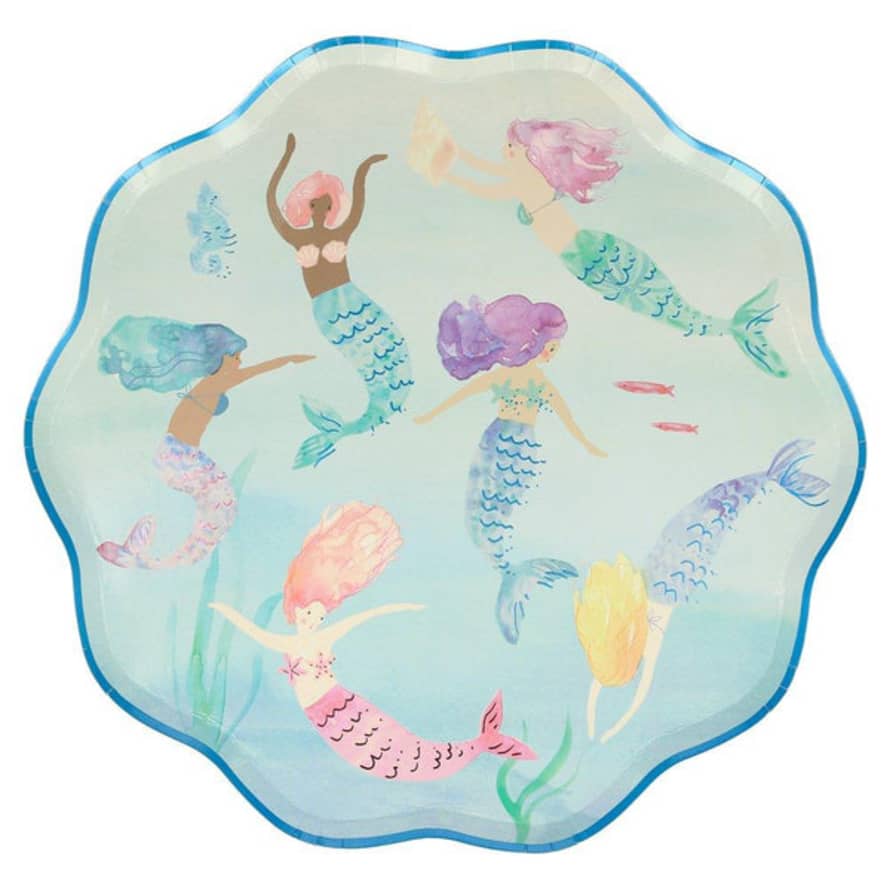 Meri Meri Mermaids Swimming Plates Set Of 8