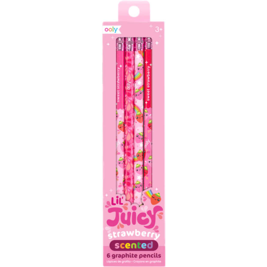 Ooly Lil Juicy Scented Graphite Pencils Set Of 6 – Strawberry