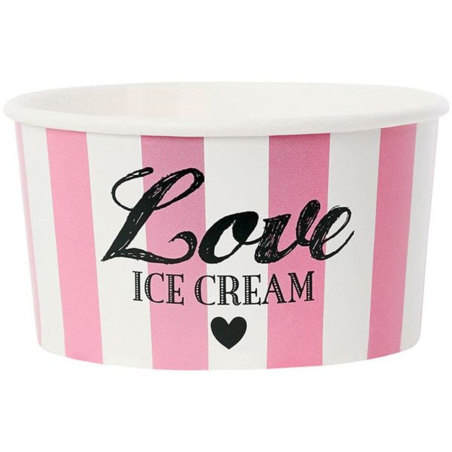 Miss Etoile Ice Cream Cups W/Spoons Rose Love
