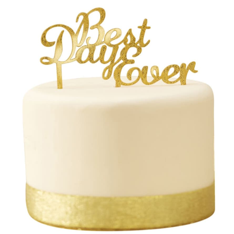 Ginger Ray Best Day Ever Gold Cake Topper - Metallic Perfection