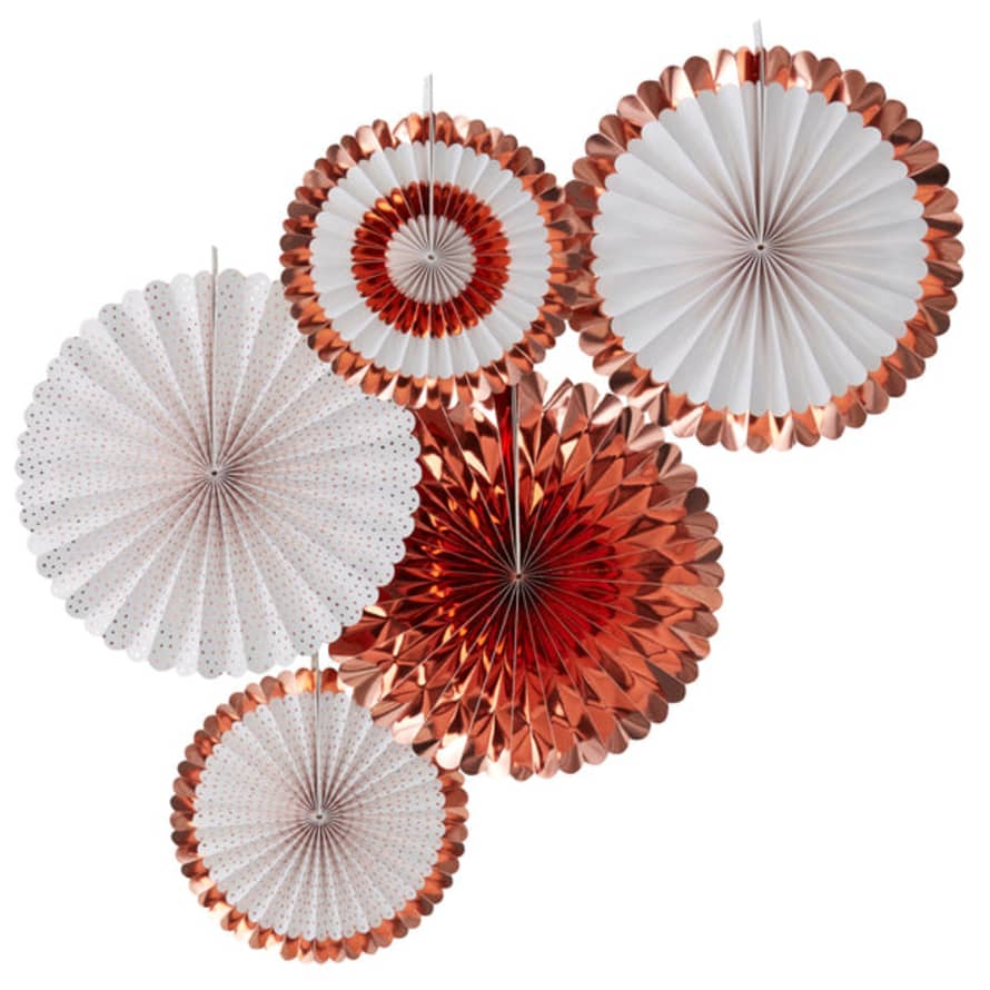 Gingerray Paper Fan Rose Gold Party Decorations