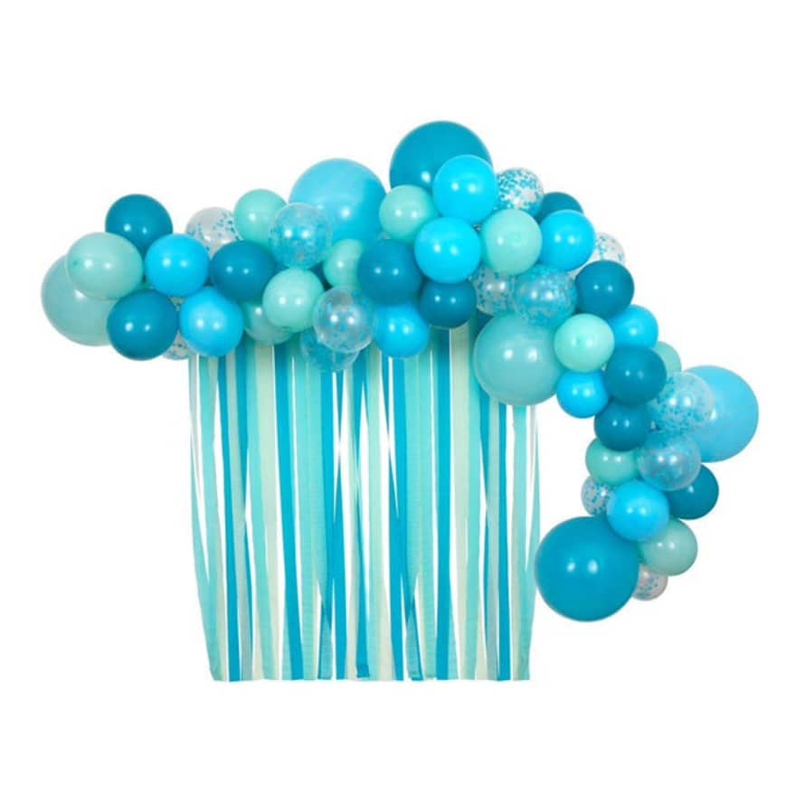 Meri Meri Blue Balloons & Streamers Kit Set Of 52 Balloons