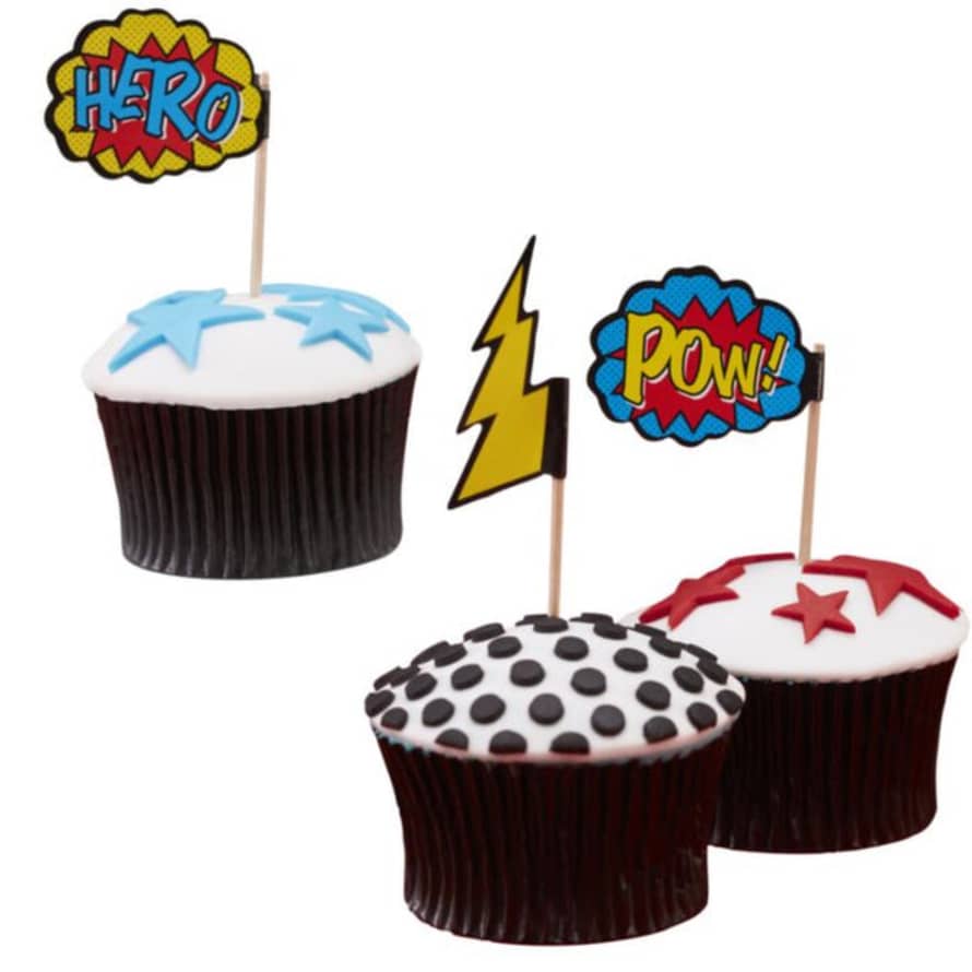 Ginger Ray Cupcake Picks - Comic Superhero