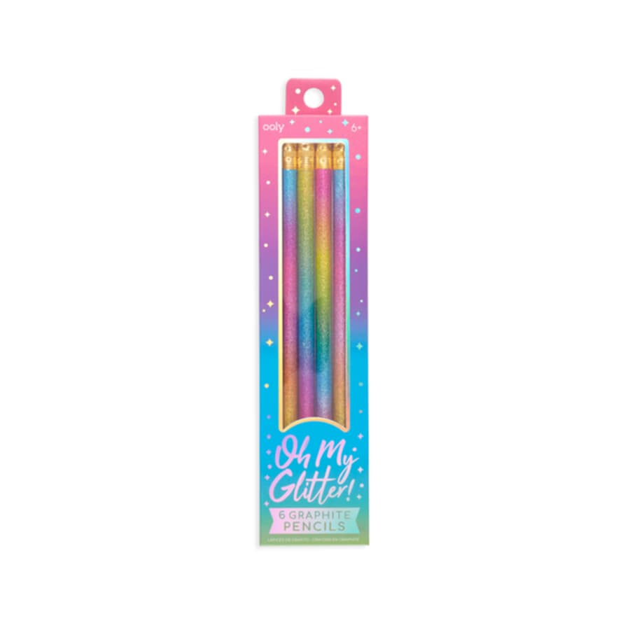 Ooly Oh My Glitter Graphite Pencils - Set Of 6