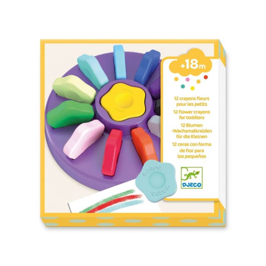 Djeco  12 Flower Crayons For Toddlers