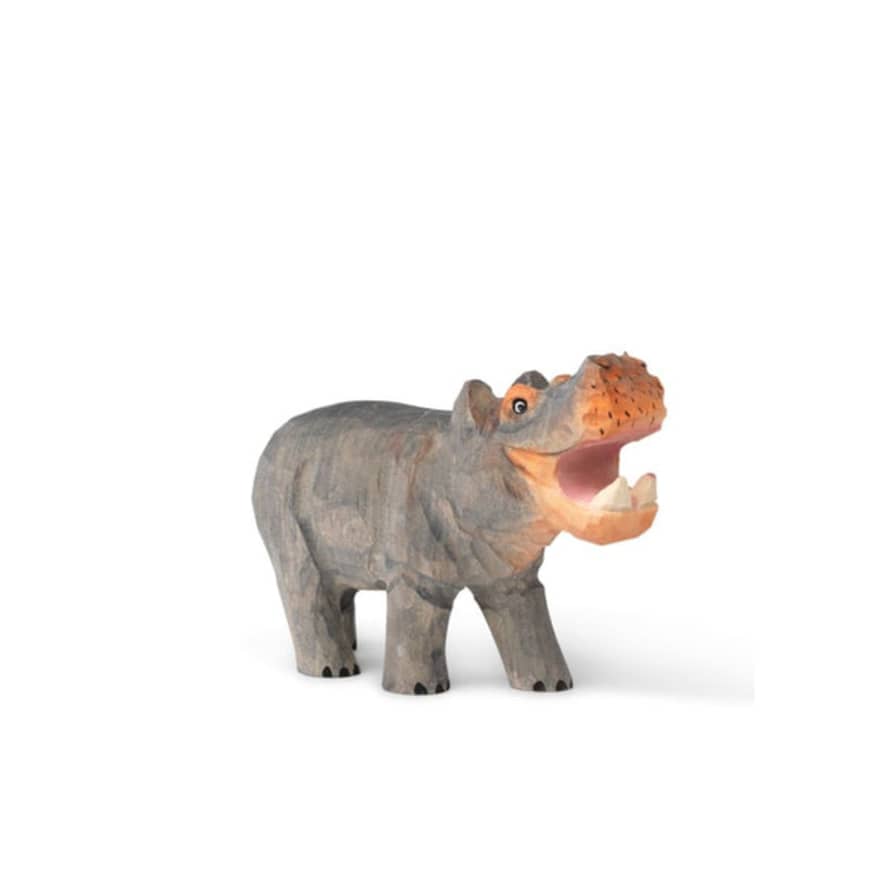 Ferm Living Kids Hand-Carved Animal - Hippo