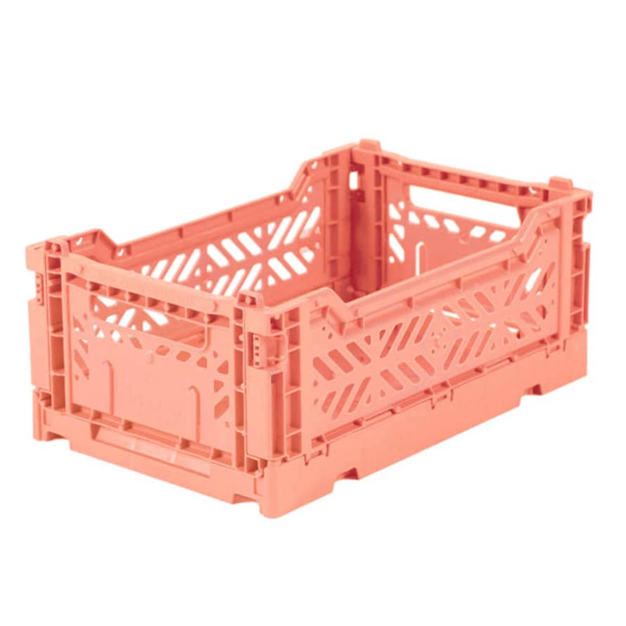 AYKASA Small Folding Storage Crate: Salmon Pink