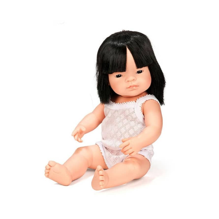 Miniland Baby Doll - Girl A With Hair (38cm)