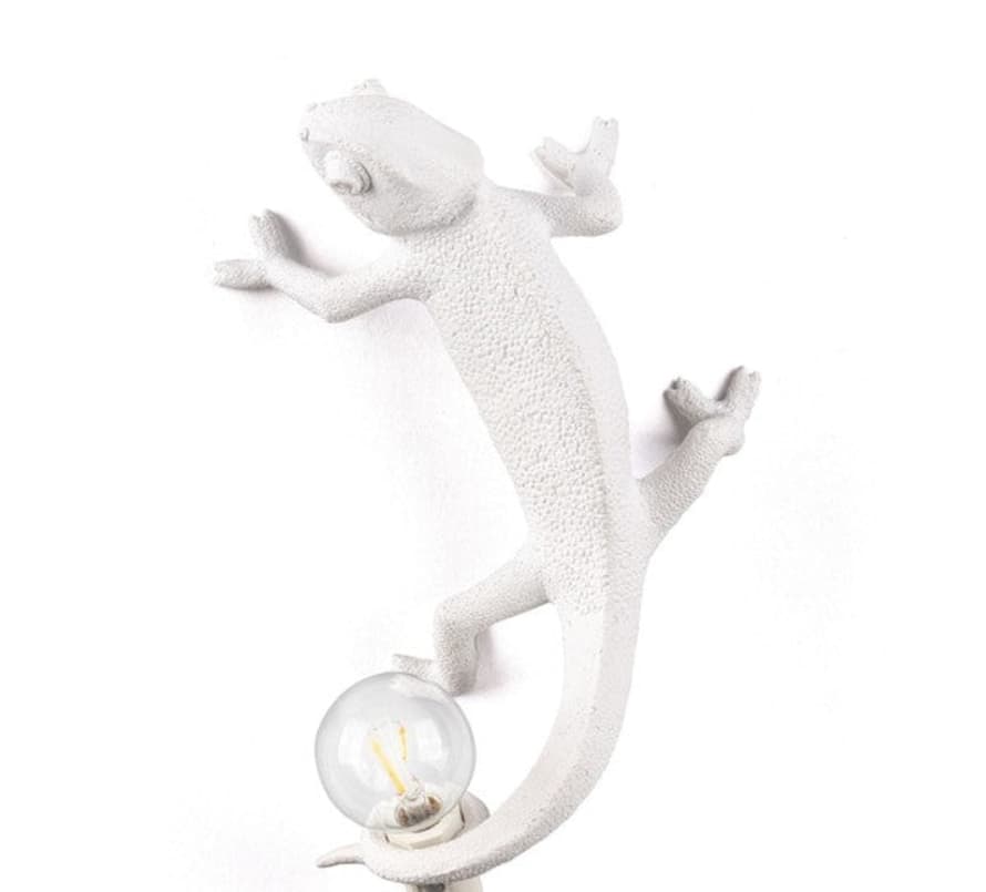 Seletti Lampada In Resina Chameleon Lamp Left Going Up White Art 15092
