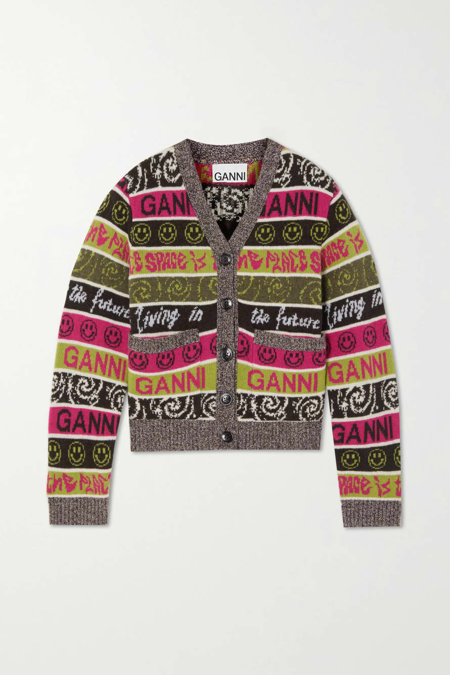 Ganni Wool Mix Knit Cardigan