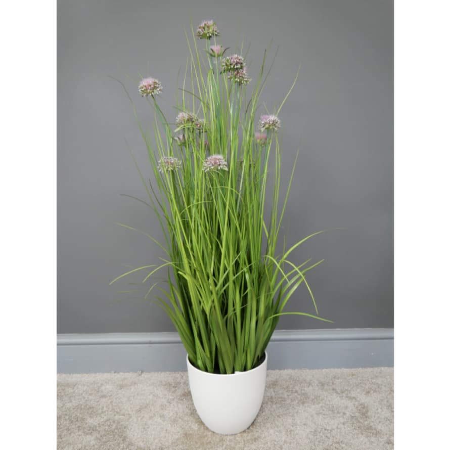 &Quirky Faux Potted Purple Allium With Artificial Grass