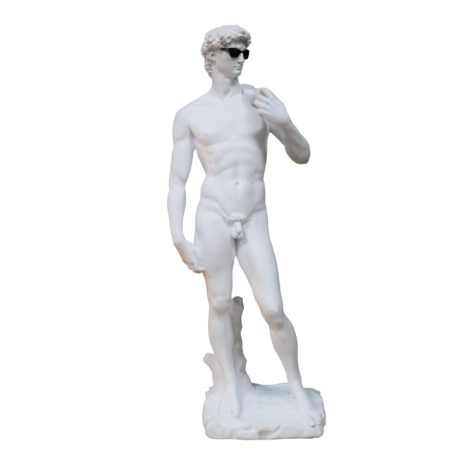 &Quirky White Cool Dude David Statue