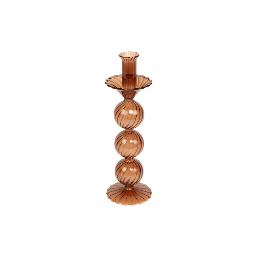DAY HOME Venizian Amber Glass Candleholder in Style 1