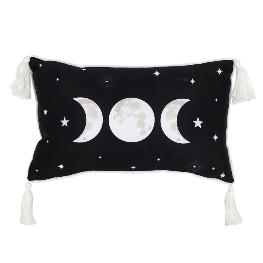 &Quirky Triple Moon Cushion With Tassels