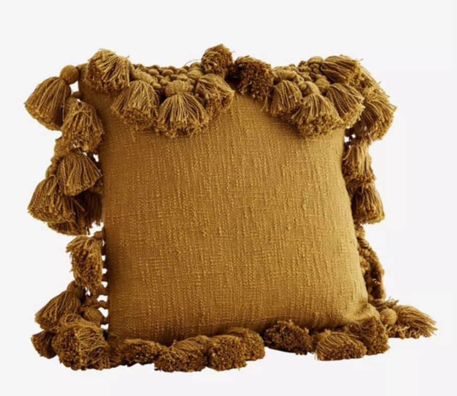 Madam Stoltz Oil Cushion Cover with Tassels