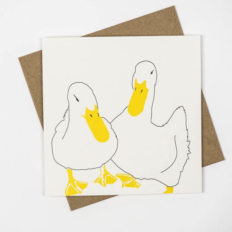 Penguin Ink Ducks In Love Card