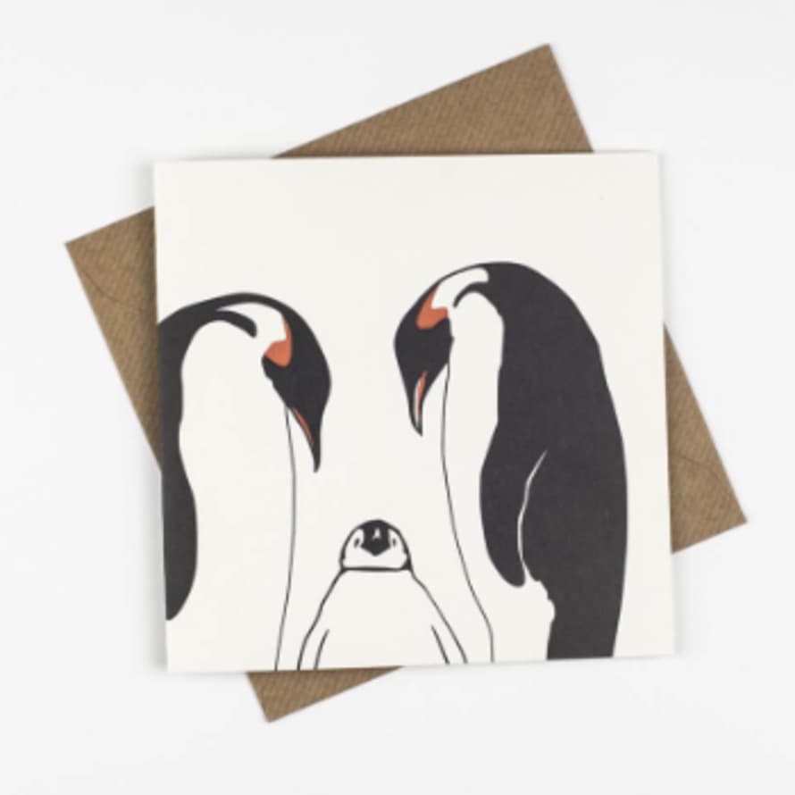 Penguin Ink Penguin Family Card
